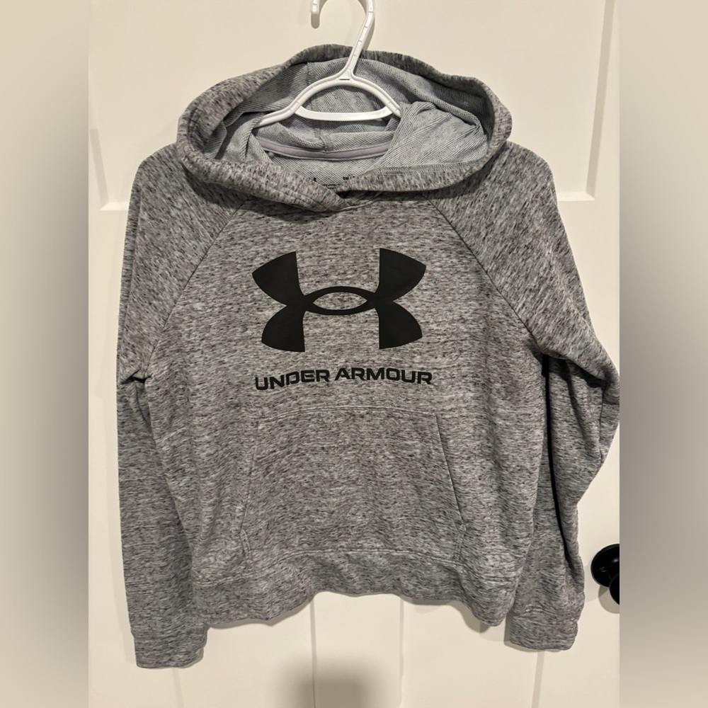 Under Armour Gray Hoodie Sweatshirt with Black Logo
